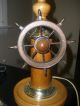 Vintage Ship Wheel Table Lamp Nautical Wood Lamps & Lighting photo 4
