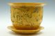 Fine Chinese A Pair Yellow Glaze Porcelain Carved Dragon Flowers Pot Pots photo 1