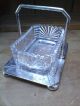 A Benetfink,  London Antique Silve Plate Condiment Holder With Pressed Glass Dish Dishes & Coasters photo 2
