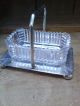 A Benetfink,  London Antique Silve Plate Condiment Holder With Pressed Glass Dish Dishes & Coasters photo 3