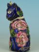 Vivid Asian Chinese Old Cloisonne Carved Cat Collect Statue Netsuke Ornament Other Antique Chinese Statues photo 1