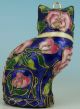 Vivid Asian Chinese Old Cloisonne Carved Cat Collect Statue Netsuke Ornament Other Antique Chinese Statues photo 2