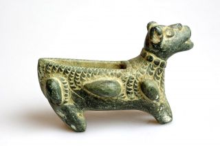 Ancient Persian Alabaster Oil Lamp - Shaped As A Dog Afghanistan photo