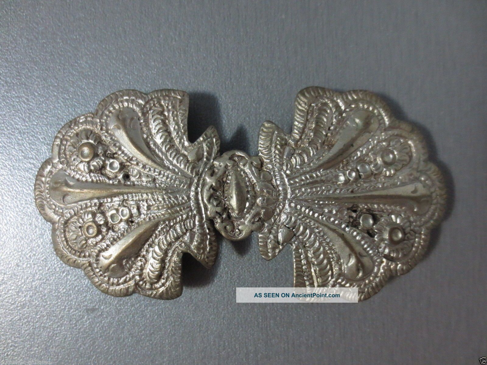 Top Price Antique Ottoman Children ' S Silver Alloy Belt Buckle Greece Macedonian Islamic photo