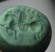 Sasanian Stamp Seal,  4th - 7th Century Ad,  Green Stone,  Winged Horse,  Star,  22 Mm Near Eastern photo 10