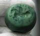 Sasanian Stamp Seal,  4th - 7th Century Ad,  Green Stone,  Winged Horse,  Star,  22 Mm Near Eastern photo 1