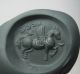 Sasanian Stamp Seal,  4th - 7th Century Ad,  Green Stone,  Winged Horse,  Star,  22 Mm Near Eastern photo 2