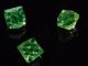 (3) 12mm Art Deco Vtg Czech Hand Faceted Geometric Green Uranium Glass Buttons Buttons photo 1