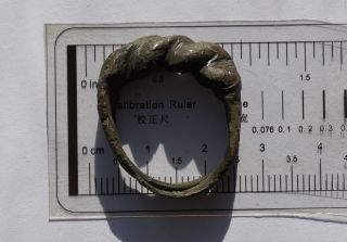 Great Ancient Viking Time Bronze Ring.  Rare Ca 1100 - 1200 Ad. photo