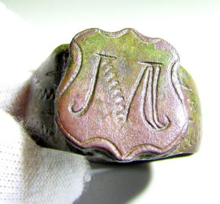 Rare Tudor Period Bronze Ring - Personal Initial 