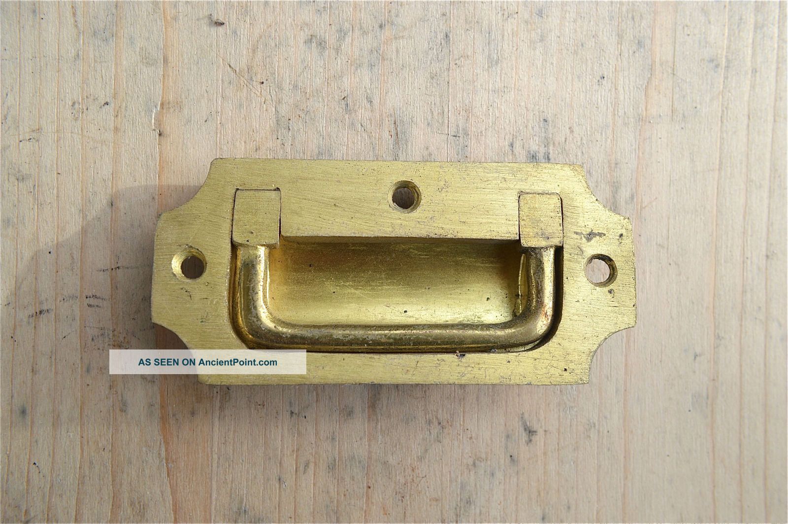 Solid Brass Inset Military Style Chest Of Drawers Handle Repacement Ph5 Other Antique Hardware photo