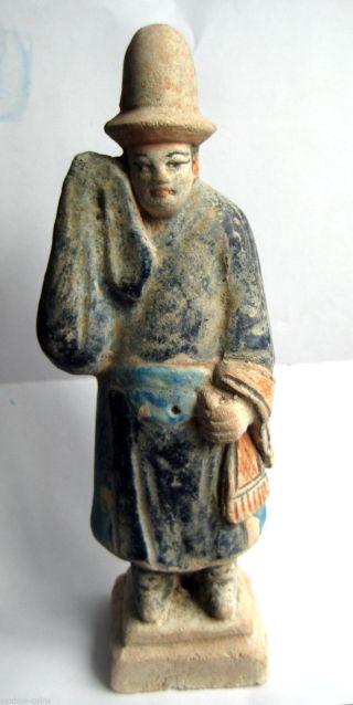 Finest Circa.  1400 A.  D Large Chinese Ming Dynasty Clay Statue Of A Royal Servant photo