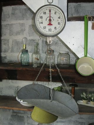 Vintage Antique Blue Penn Scale Co Hanging Produce Scale photo