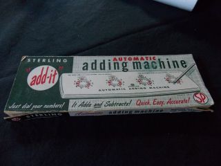 Sterling “add - It” Automatic Adding Machine - - Never Been Opened photo