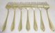 7x Sterling Silver Dessert Forks Pointed Antique Pat By Dominick & Haff (geo) Flatware & Silverware photo 5