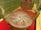 Vintage Child Size Wicker Medium Height Peacock Back Chair Post-1950 photo 1