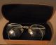 Antique Bifocal Eyeglasses 1/10 12kt Gold Filled With Case 1920s Optical photo 3