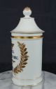 19th Century Apothecary Jar Pil Ante Cib Paris White Porcelain French Bottles & Jars photo 3