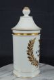 19th Century Apothecary Jar Pil Ante Cib Paris White Porcelain French Bottles & Jars photo 5