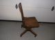 Antique Swivel Oak Office/desk Chair 1900-1950 photo 3