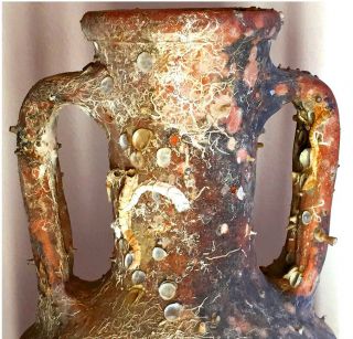 Ancient Romanterracotta Sea - Encrusted Amphora.  44in photo