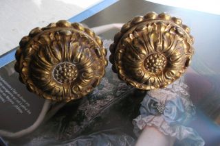 French Antique C.  1900 Ornate Bronze Finials Interior Finishing photo