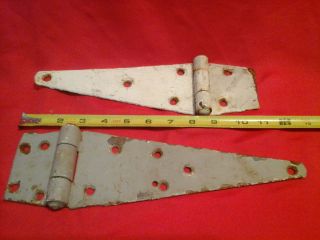 2 Large Unmatched Industrial Rustic Barn Door Gate Hinges/ Steampunk photo