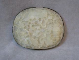 Large Antique 19th C Chinese Carved Jade Lid Only No Box photo
