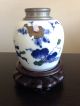 Chinese Antique Blue White Fruit Blossom Tea Caddy Jar Signed Porcelain Art Wow Tea Caddies photo 11