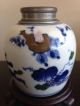 Chinese Antique Blue White Fruit Blossom Tea Caddy Jar Signed Porcelain Art Wow Tea Caddies photo 1