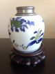 Chinese Antique Blue White Fruit Blossom Tea Caddy Jar Signed Porcelain Art Wow Tea Caddies photo 4