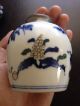 Chinese Antique Blue White Fruit Blossom Tea Caddy Jar Signed Porcelain Art Wow Tea Caddies photo 5