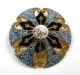 Antique French Enamel Button Pierced Cone Floral Design Buttons photo 1