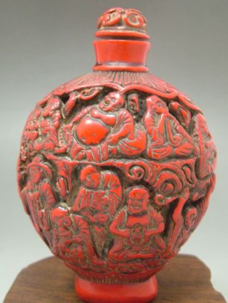 Oriental Vintage Chinese Hand - Carved Old Jade Snuff Bottle 