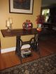 Antique Cast Iron Singer Sewing Machine Rustic Industrial Steampunk Table Desk 3 1800-1899 photo 5