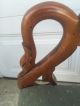 Vintage Rocking Chair Maple Carved Swan Arms Padded Post-1950 photo 4