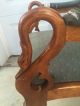 Vintage Rocking Chair Maple Carved Swan Arms Padded Post-1950 photo 5
