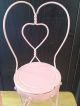 Vintage Pink Ice Cream Parlor Metal Heart Chairs Bistro 18 