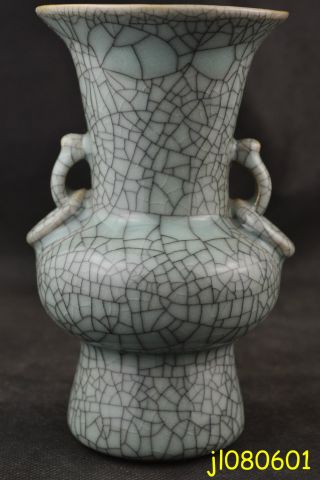 China Handmade Jun Porcelain Crackle Glaze Classical Royal Tribute Vase photo