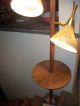 Vtg Mid Century Modrn Eames Era Tension Pole Floor Brass Teak 3 Shade Lamp Table Mid-Century Modernism photo 1