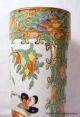 Antique Chinese Rose Canton Cylinder Vase 9  X 2.  75 