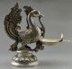 Collectible Decorated Old Handwork Tibet Silver Carved Phoenix Big Candle Stick Other Antique Chinese Statues photo 4