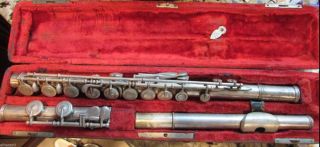 Vintage Flute Couesnon & Co Paris France Silver Plate Late 1800 ' S Early 1900 photo