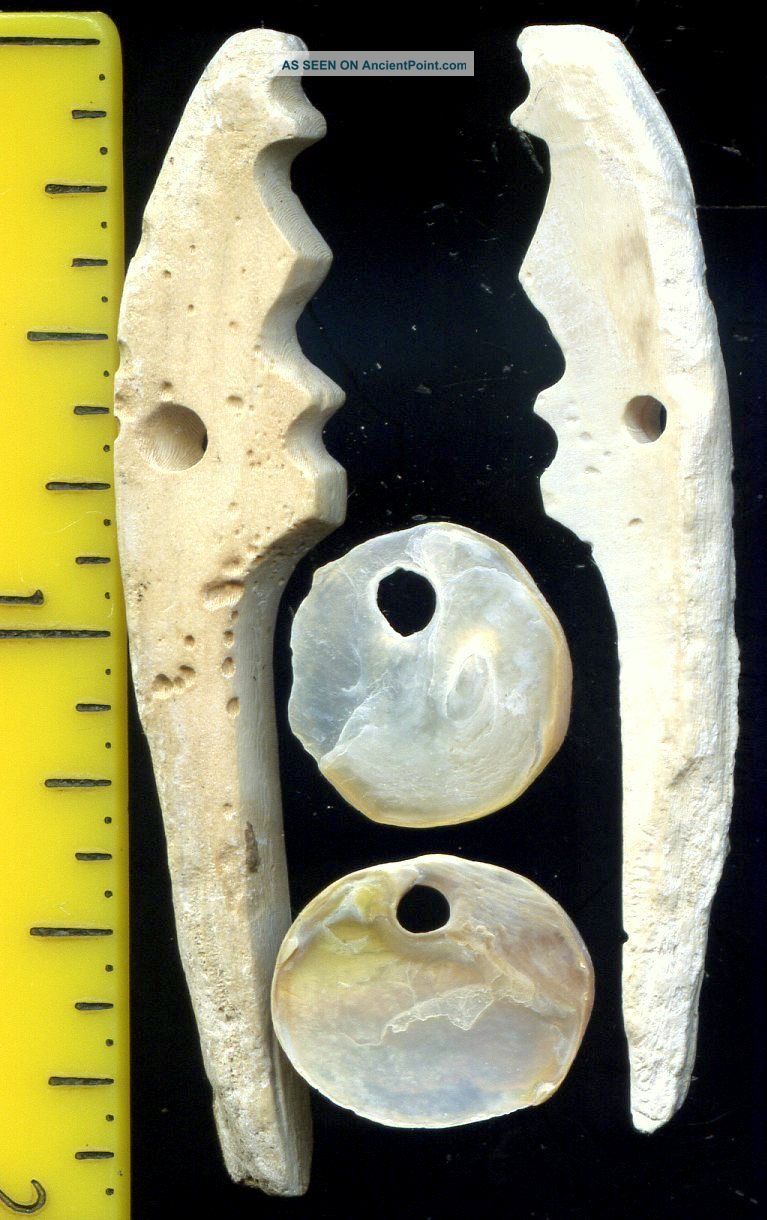 Pre - Columbian Panama Cocle Shell Monkey/bird Effigies (800 - 1200ad) The Americas photo