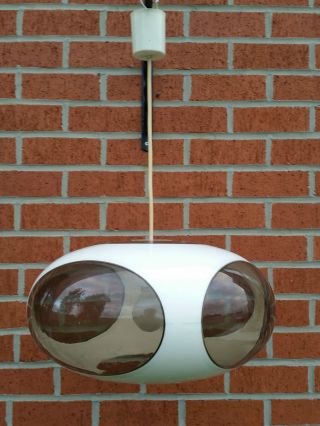 488.  Ufo Lamp By Luigi Colani About 1970 - White With Smoked Windows - Space Age photo