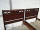 2 Antique Twin Size Solid Mahogany Carved Bed Frame L@@k Mid-Century Modernism photo 2