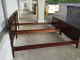2 Antique Twin Size Solid Mahogany Carved Bed Frame L@@k Mid-Century Modernism photo 3