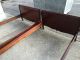 2 Antique Twin Size Solid Mahogany Carved Bed Frame L@@k Mid-Century Modernism photo 4