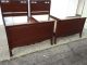 2 Antique Twin Size Solid Mahogany Carved Bed Frame L@@k Mid-Century Modernism photo 5