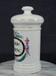19th Century Apothecary Jar P Lirio Florenc Paris White Porcelain French Bottles & Jars photo 2